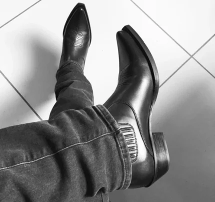 New Handmade Pure Leather Western Cowboy Boots For Men's